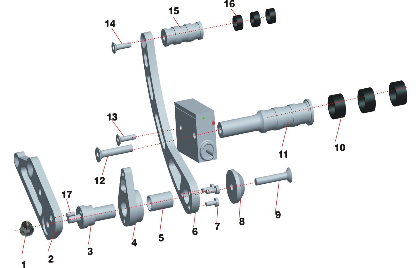 Gear Lever Assembly Toe Peg Standard